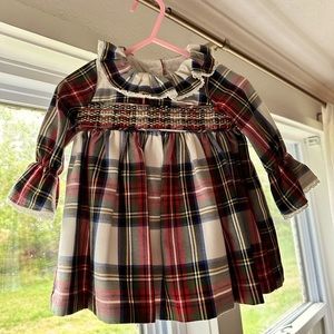 Smocked Bonnie Baby Christmas dress